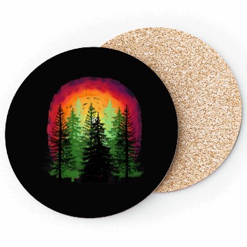 Discover Forest sunrise sunset nature trees Coasters