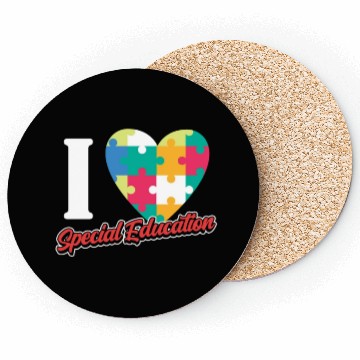 Discover I Love Special Education Sped Teacher Awareness Coasters