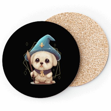 Discover Cute Wizard Dog Roleplaying Dice Nerdy RPG Tableto Coasters