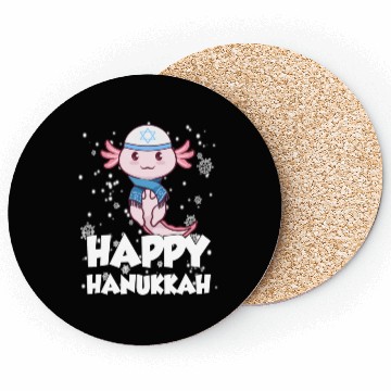 Discover Happy Hanukkah Axolotl Kawaii Cute Axolotl Lover Coasters