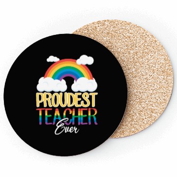 Discover Proud Teacher Gay Pride Teaching Rainbow Flag Coasters