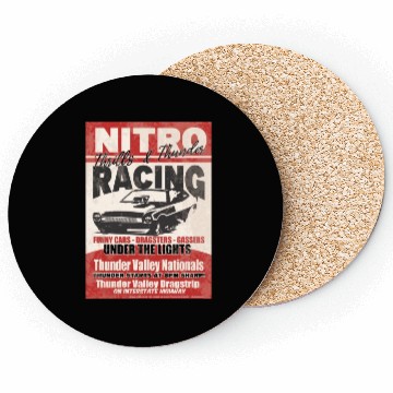 Discover Vintage Hot Rod Classic Funny Drag Racing Poster Coasters
