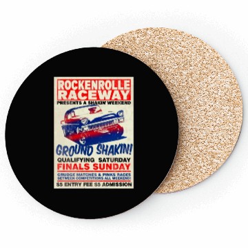 Discover Vintage Hot Rod Classic Drag Racing Poster Coasters