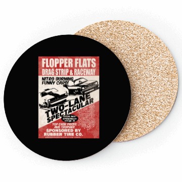 Discover Vintage Hot Rod Classic Drag Racing Poster Coasters
