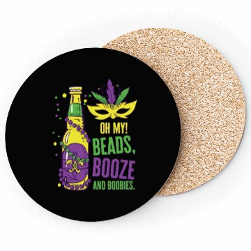 Discover Mardi Gras Carnival Mask Beer Beads Boobies Coasters
