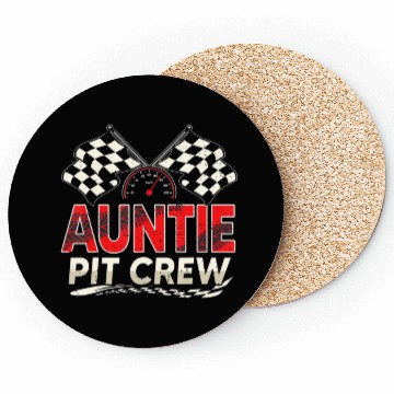 Discover Funny Auntie Pit Crew Race Car Lover Racing Famil Coasters