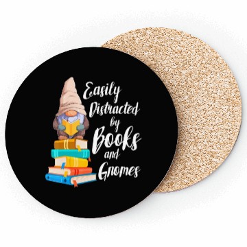 Discover Garden Gnome Easily Distracted By Books Gnomes Bo Coasters