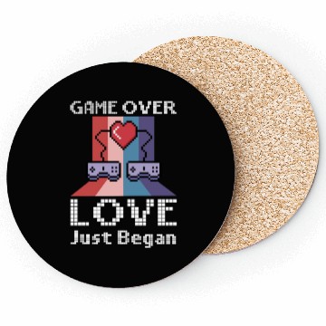 Discover Valentine's Day Gamer Playing Video Game Couples Coasters