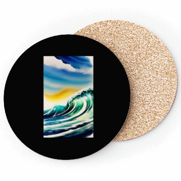 Discover Ocean Waves Painting Design Coasters