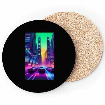 Discover Future City Cyber Cyberpunk Scifi Design Coasters