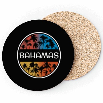 Discover Bahamas Stylish Vacation Souvenir Palm Tree Coasters