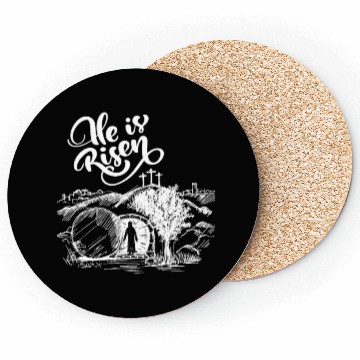 Discover He Is Risen - White Drawing HD Coasters