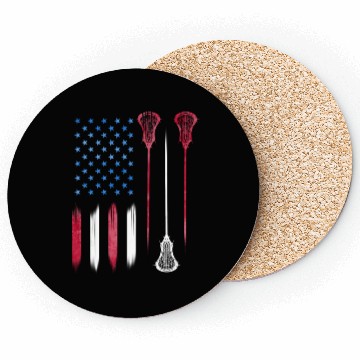 Discover Us Flag Colors Lax Usa Lacrosse Coasters