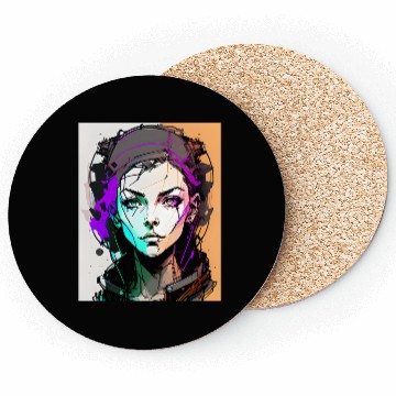 Discover AI ART 01 GAMER GIRL Coasters