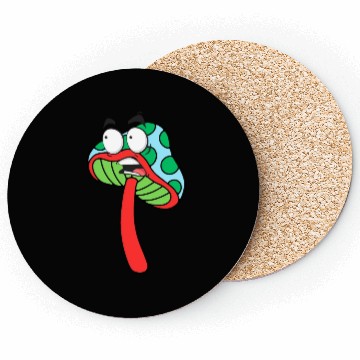 Discover mushroom surprised by someone Coasters