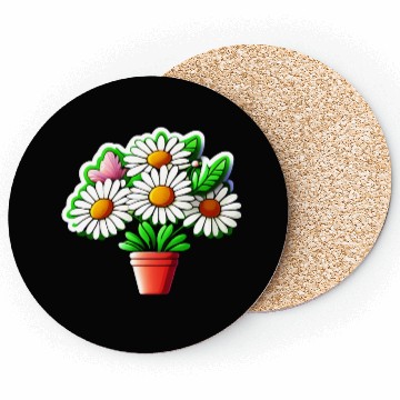 Discover Daisy Flower Sticker Coasters