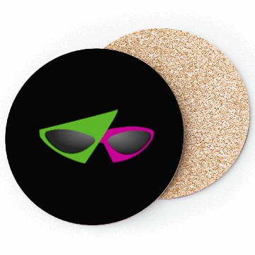 Discover 80s Retro Green and Pink Glasses Coasters