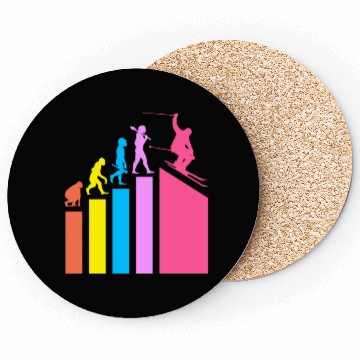 Discover Retro Evolution Ski Skiing Skier Coasters