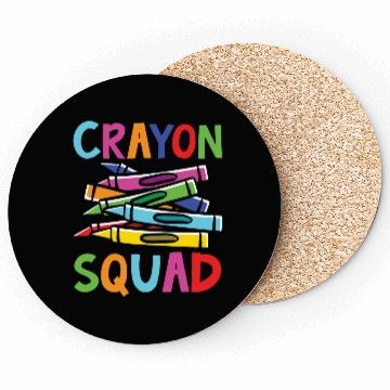 Discover Crayon Squad Student Back To School Coasters
