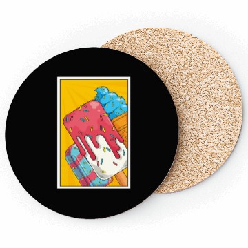 Discover Sweets Lover Foodie Pop Art Dessert Ice Cream Coasters
