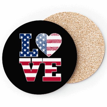 Discover Usa Love USA Flag Coasters