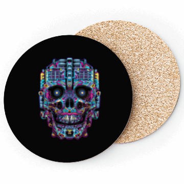 Discover Psychedelic Robot Skull Coasters