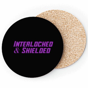 Discover INTERLOCKED & SHIELDED - PURPLE DESIGN Coasters