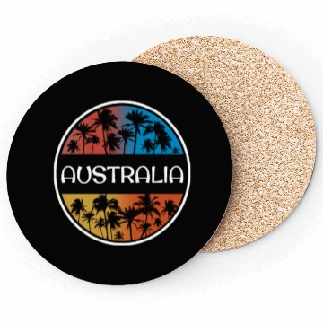 Discover Australia Stylish Vacation Souvenir Palm Tree Coasters