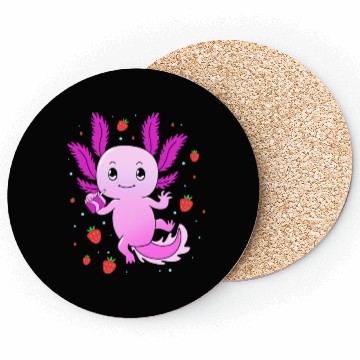 Discover Pastel Gothic Aesthetic Axolotl Strawberry Milk Coasters