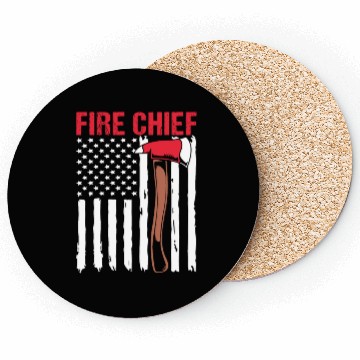 Discover American Flag Patriotic Firefighter Fire Chief Coasters