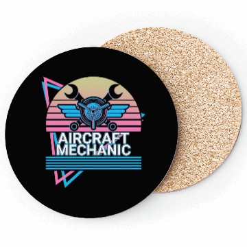 Discover Aircraft Mechanic Aviation Retro Gift Coasters