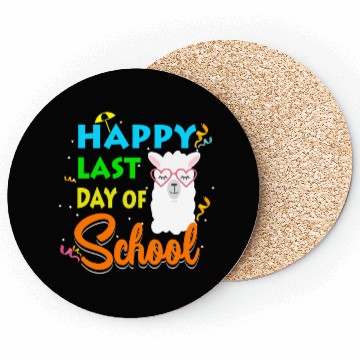 Discover Last Day Of School Alpaca Llama With Sunglasses Coasters