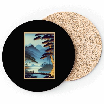 Discover Bring the Magic of Rainforest Night Poster Coasters
