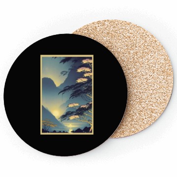Discover Magic of Rainforest Night Poster Coasters