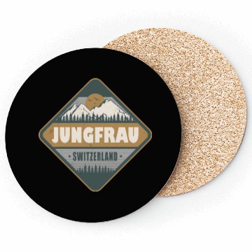 Discover Jungfrau Switzerland Vintage Hiking Design Coasters