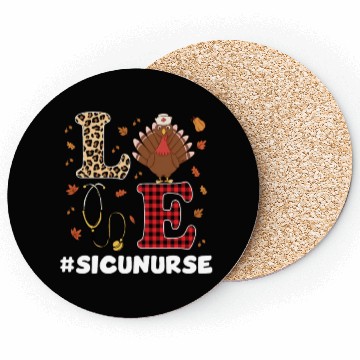 Discover Funny SICU Nurse Thanksgiving Costume Coasters