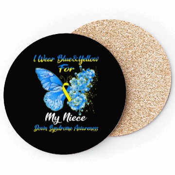 Discover Kids I Wear Blue Yellow For My Niece Down Syndrom Coasters