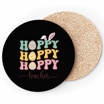 Discover Easter Teacher Bunny Happy Easter Egg Retro Girl Coasters