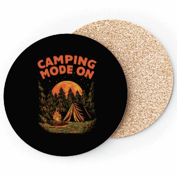 Discover Camping Mode On Wildlife Nature Lover Outdoor Tree Coasters