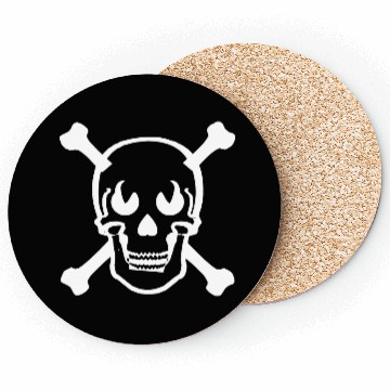 Discover Skull and crossbones design white Coasters