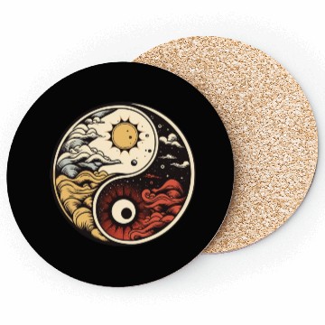 Discover Sun and moon yin yang Coasters