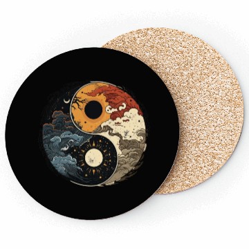 Discover Sun and moon yin yang Coasters
