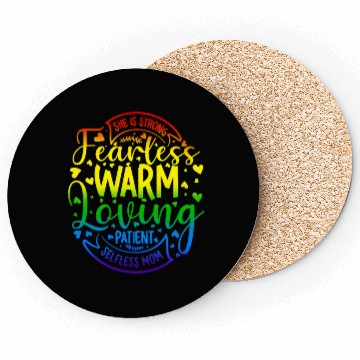 Discover She Is Mom Strong Fearless Warm Loving Patient Coasters
