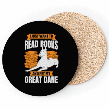 Discover Great Dane German Mastiff Dog Reading Lover Coasters