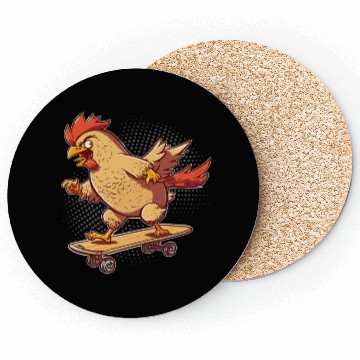 Discover Chicken Farmer Chicken Whisperer Skateboard Lover Coasters