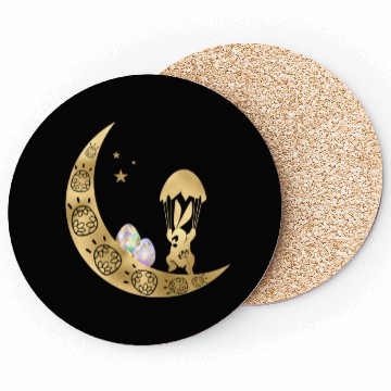 Discover Happy Easter | Golden Cute Bunny With Egg Coasters