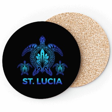 Discover Vintage St. Lucia Ocean Blue Sea Turtle Souvenirs Coasters