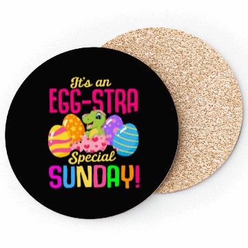 Discover Easter T-rex Dinosaur Rabbit Easter Bunny Holiday Coasters