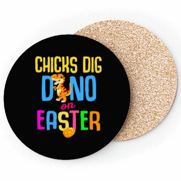 Discover Easter T-rex Dinosaur Rabbit Easter Bunny Holiday Coasters