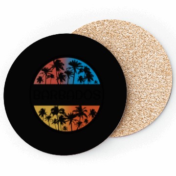 Discover Barbados Palm Tree Stylish Vacation Souvenir Coasters